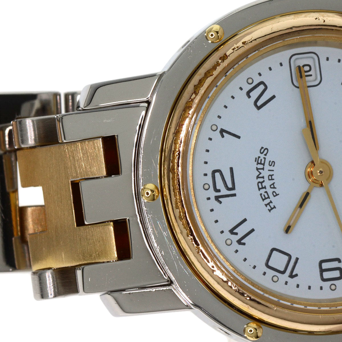 HERMES Clipper old type Watches  Stainless Steel/SSxGP Ladies