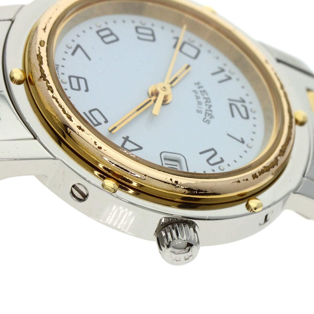 HERMES Clipper old type Watches  Stainless Steel/SSxGP Ladies