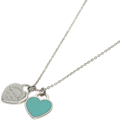 TIFFANY&Co.   Necklace Double Heart Tag Mini Enamel Silver Ladies