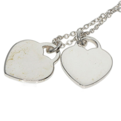 TIFFANY&Co.   Necklace Double Heart Tag Mini Enamel Silver Ladies