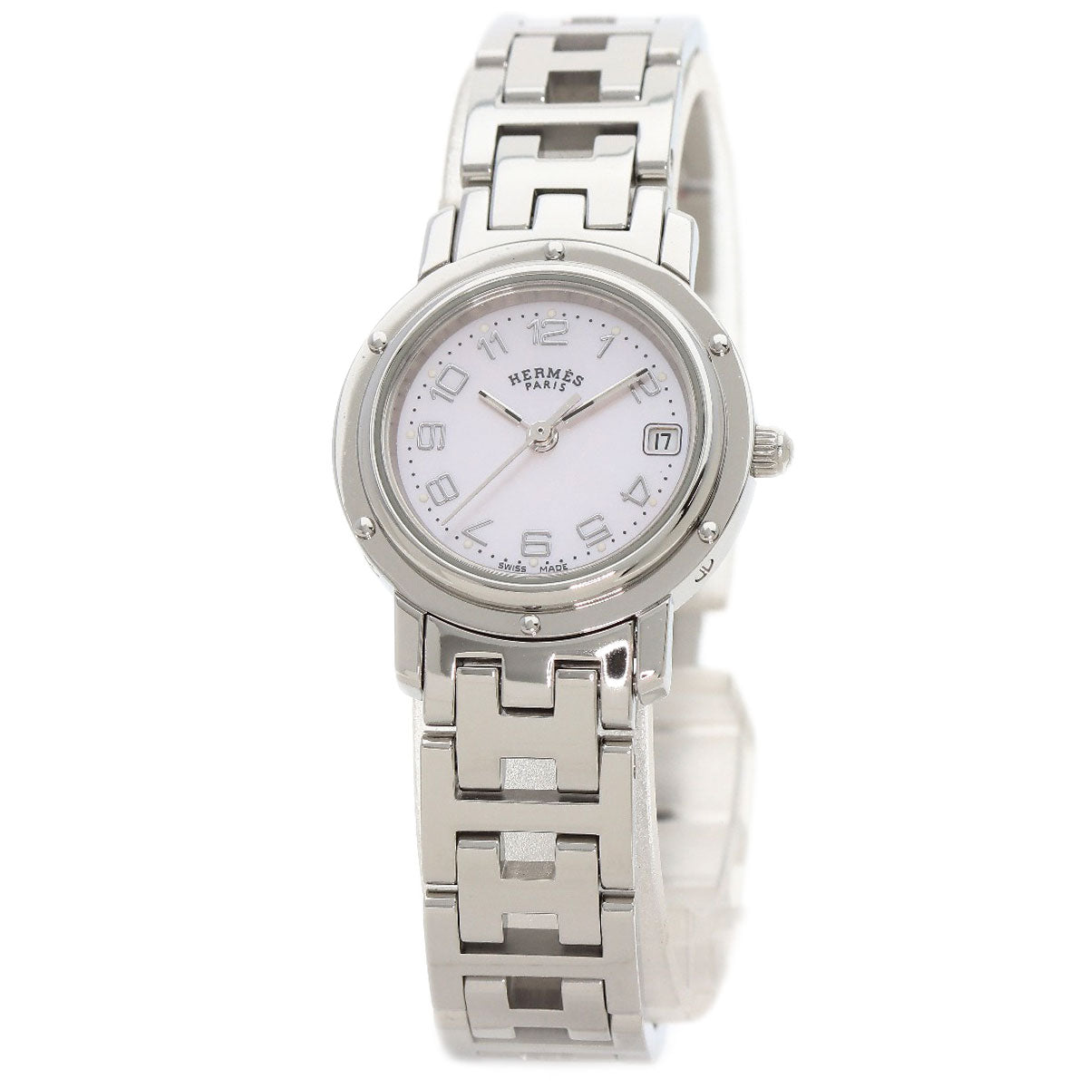 HERMES Clipper Nacre Watches CL4.210 Stainless Steel/Stainless Steel Ladies