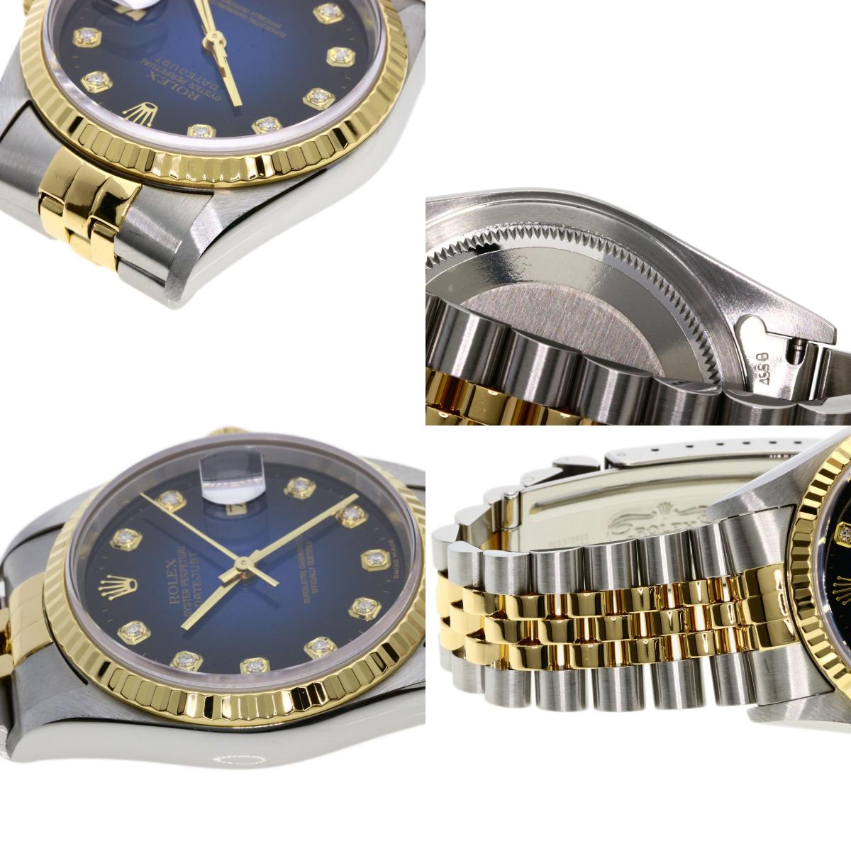 ROLEX Datejust 10P Diamond Blue Gradation Watches 16233G Stainless Steel/SSxK18YG mens