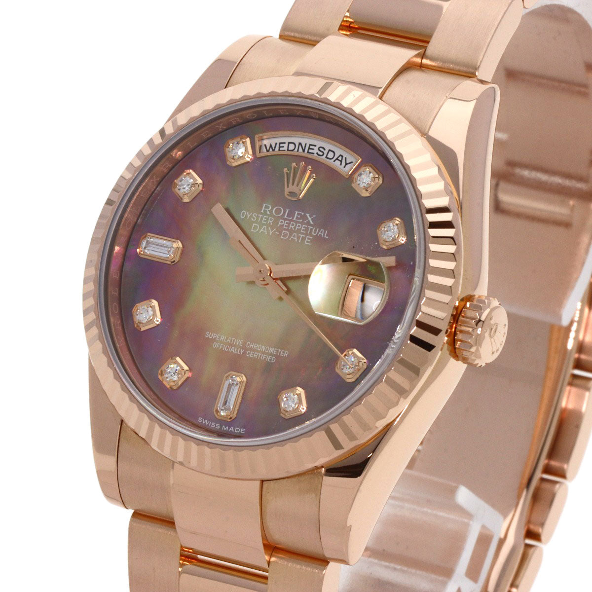 ROLEX Day Date 10P Diamond Watches 118235F K18 Pink Gold/18K Pink Gold mens