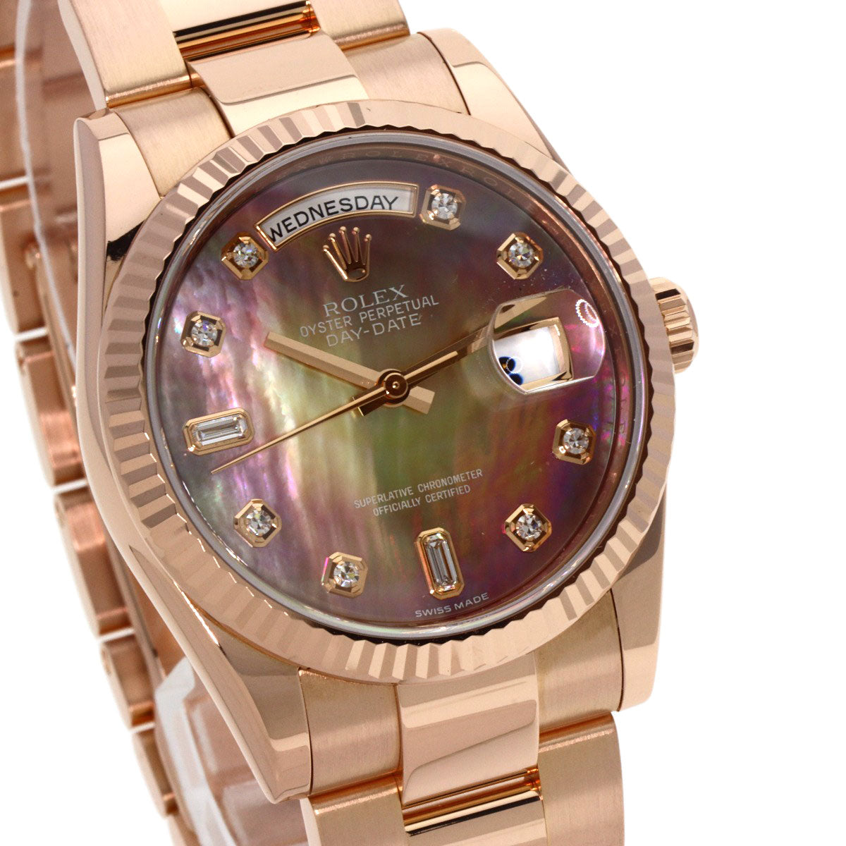 ROLEX Day Date 10P Diamond Watches 118235F K18 Pink Gold/18K Pink Gold mens