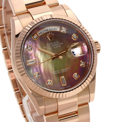 ROLEX Day Date 10P Diamond Watches 118235F K18 Pink Gold/18K Pink Gold mens