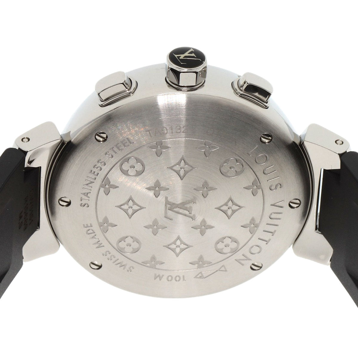 LOUIS VUITTON Tambour Lovely Cup MM 12P Rug Diamond Watches Q132K Stainless Steel/Rubber Ladies