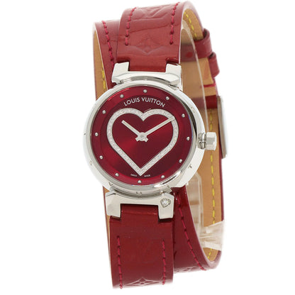 LOUIS VUITTON Tambour Heart Watches Q121Z Stainless Steel/Leather Ladies