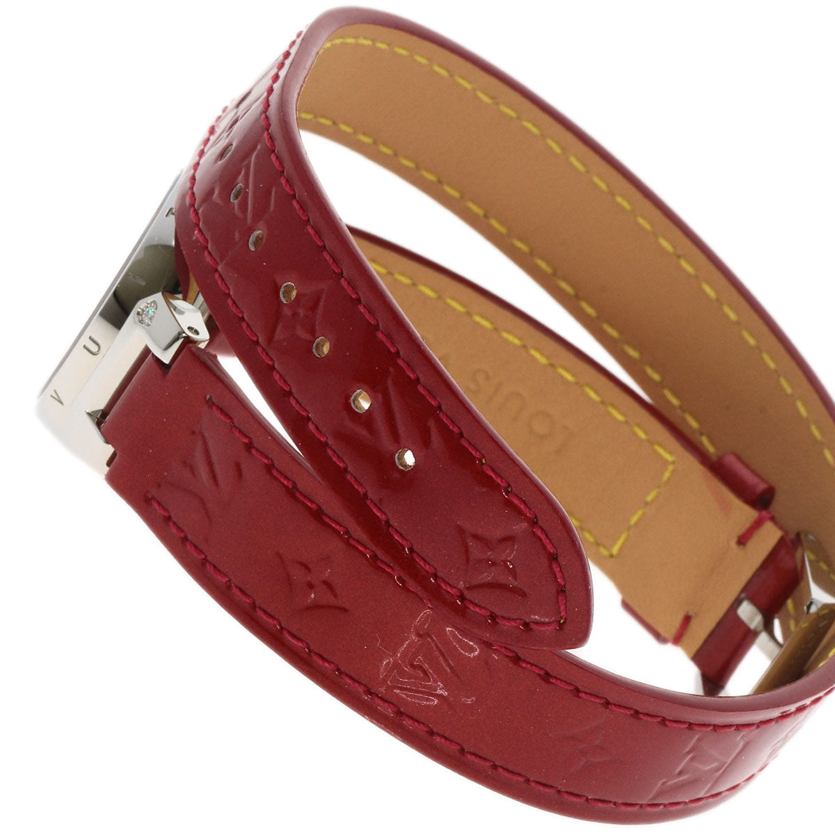 LOUIS VUITTON Tambour Heart Watches Q121Z Stainless Steel/Leather Ladies