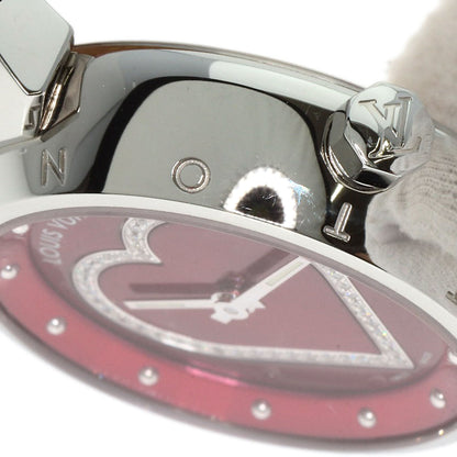 LOUIS VUITTON Tambour Heart Watches Q121Z Stainless Steel/Leather Ladies