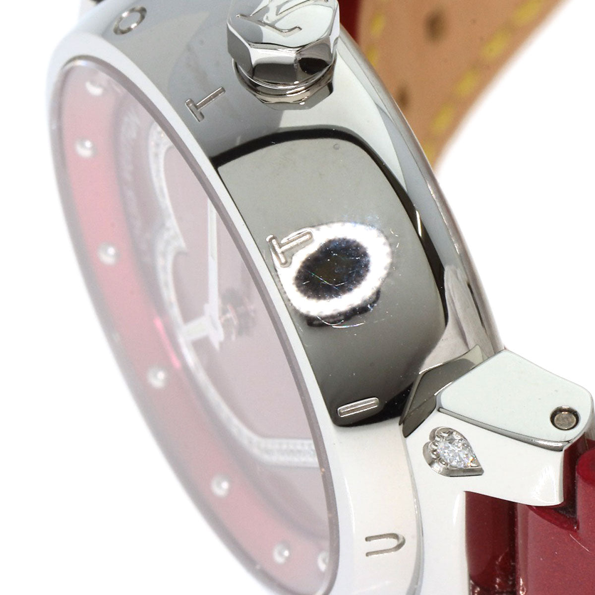 LOUIS VUITTON Tambour Heart Watches Q121Z Stainless Steel/Leather Ladies