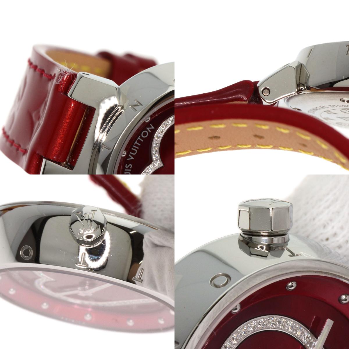 LOUIS VUITTON Tambour Heart Watches Q121Z Stainless Steel/Leather Ladies