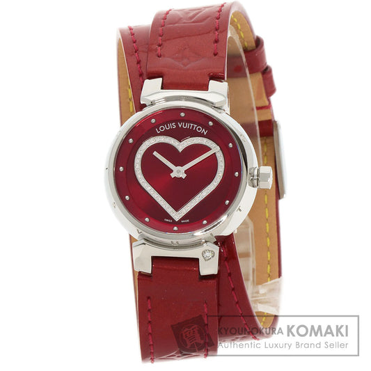 LOUIS VUITTON Tambour Heart Watches Q121Z Stainless Steel/Leather Ladies