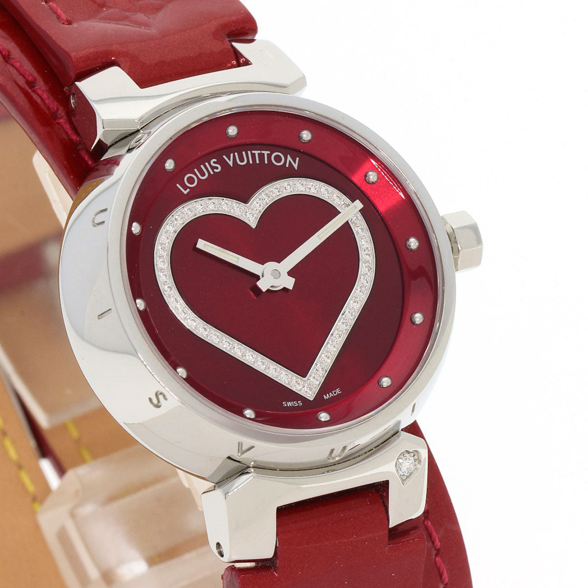 LOUIS VUITTON Tambour Heart Watches Q121Z Stainless Steel/Leather Ladies