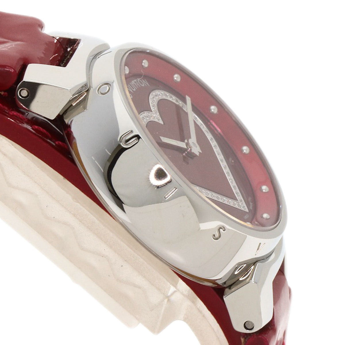 LOUIS VUITTON Tambour Heart Watches Q121Z Stainless Steel/Leather Ladies
