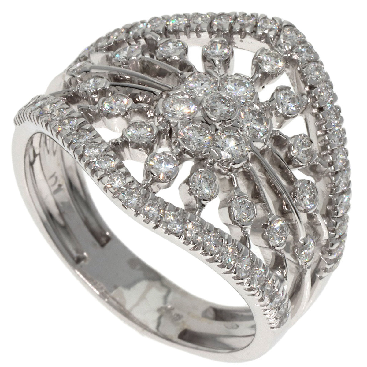 Queen Diamond Ring K18 White Gold Ladies [Used]