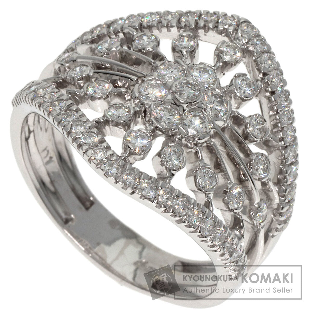 Queen Diamond Ring K18 White Gold Ladies [Used]