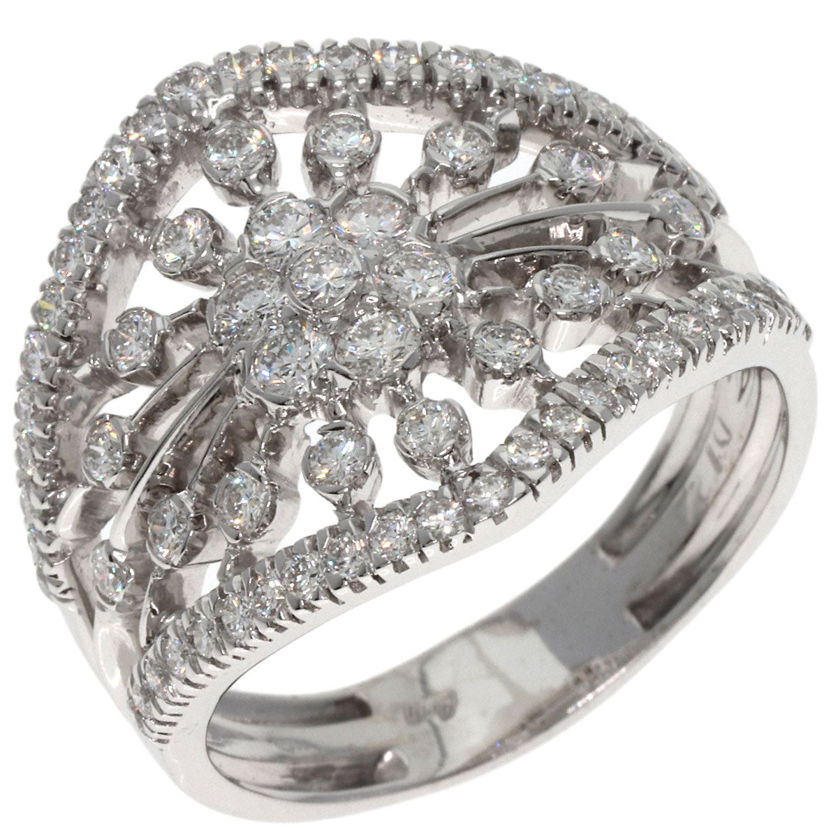 Queen Diamond Ring K18 White Gold Ladies [Used]