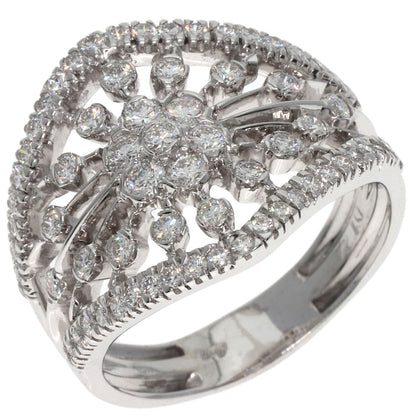 Queen Diamond Ring K18 White Gold Ladies [Used]