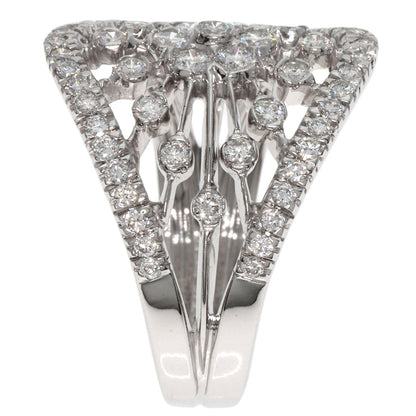 Queen Diamond Ring K18 White Gold Ladies [Used]