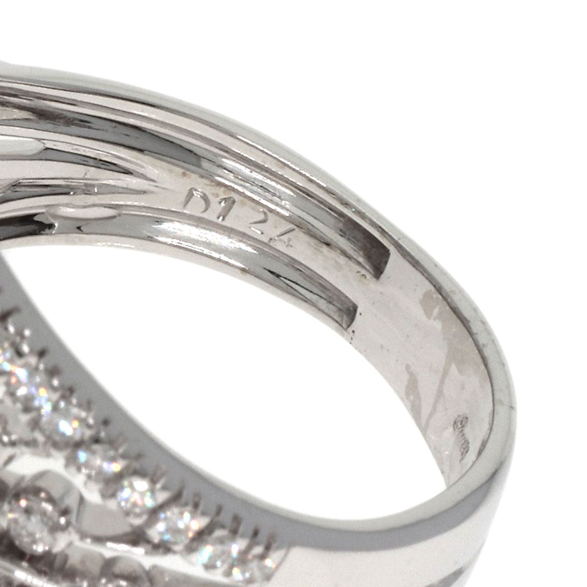 Queen Diamond Ring K18 White Gold Ladies [Used]