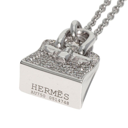 HERMES   Necklace Amulet Birkin Diamond K18 White Gold Ladies