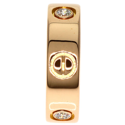 CARTIER   Ring love ring 3P half Diamond #50 K18 Pink Gold Ladies