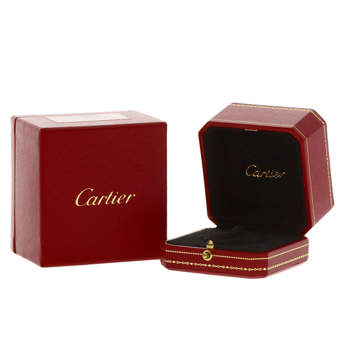 CARTIER   Ring love ring 3P half Diamond #50 K18 Pink Gold Ladies