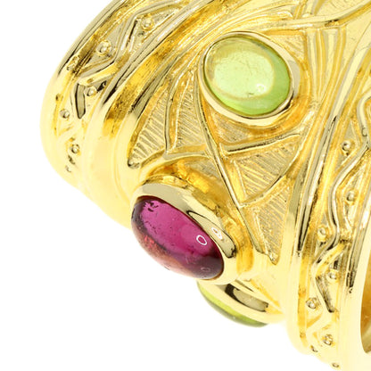 Amethyst Peridot Ring K18 Yellow Gold  16.5g　Ladies