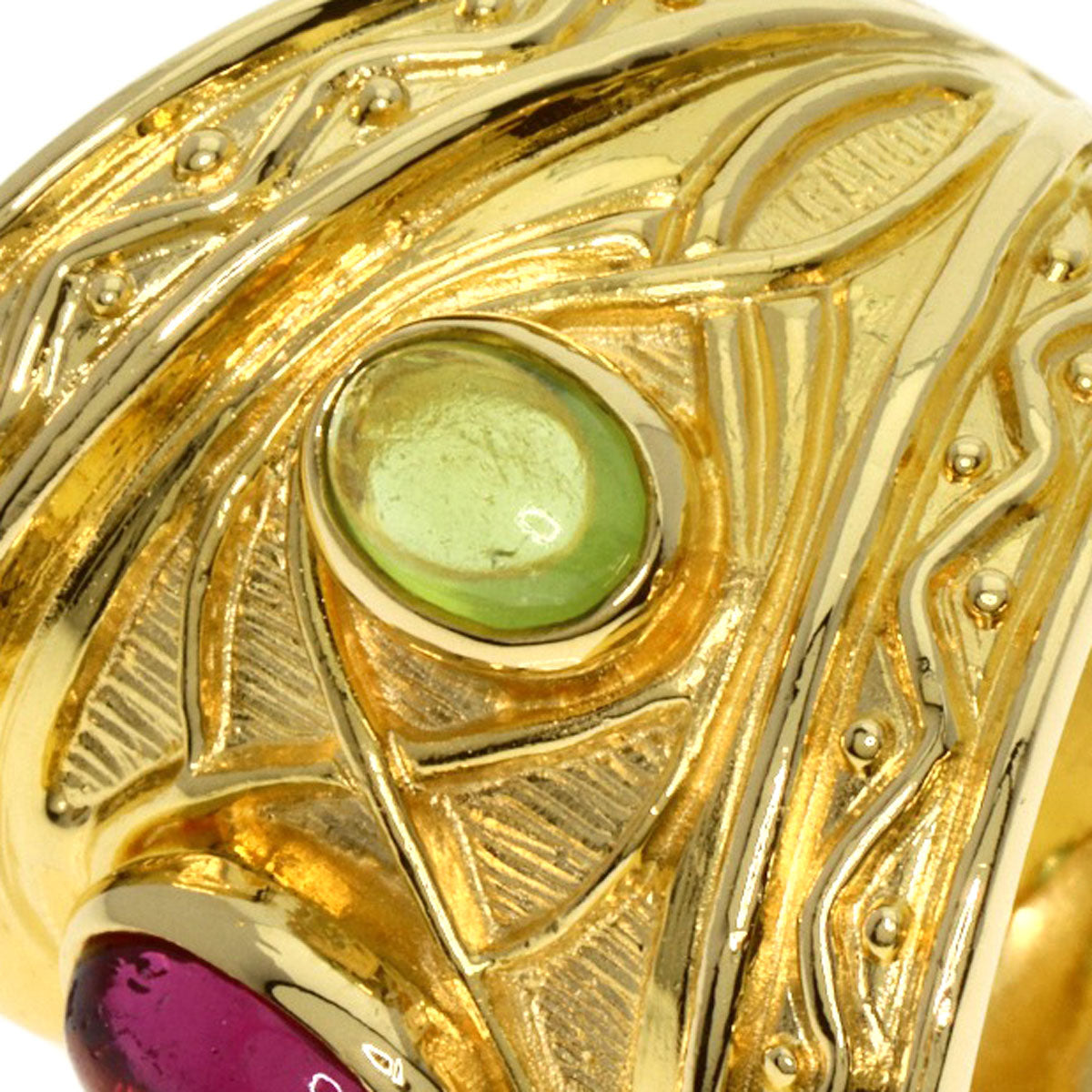 Amethyst Peridot Ring K18 Yellow Gold  16.5g　Ladies