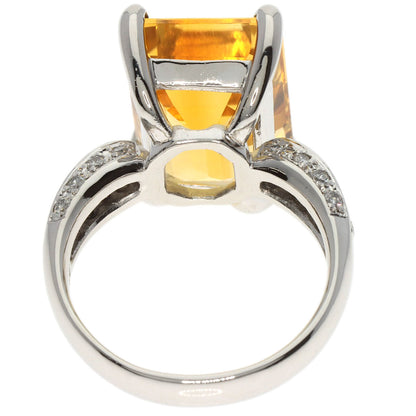 11.8ct Citrin Diamond Ring   14.4g　Ladies