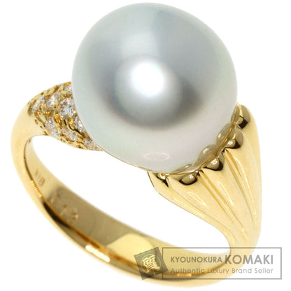 Pearl Pearl Diamond Ring K18 Yellow Gold  6.9g　Ladies