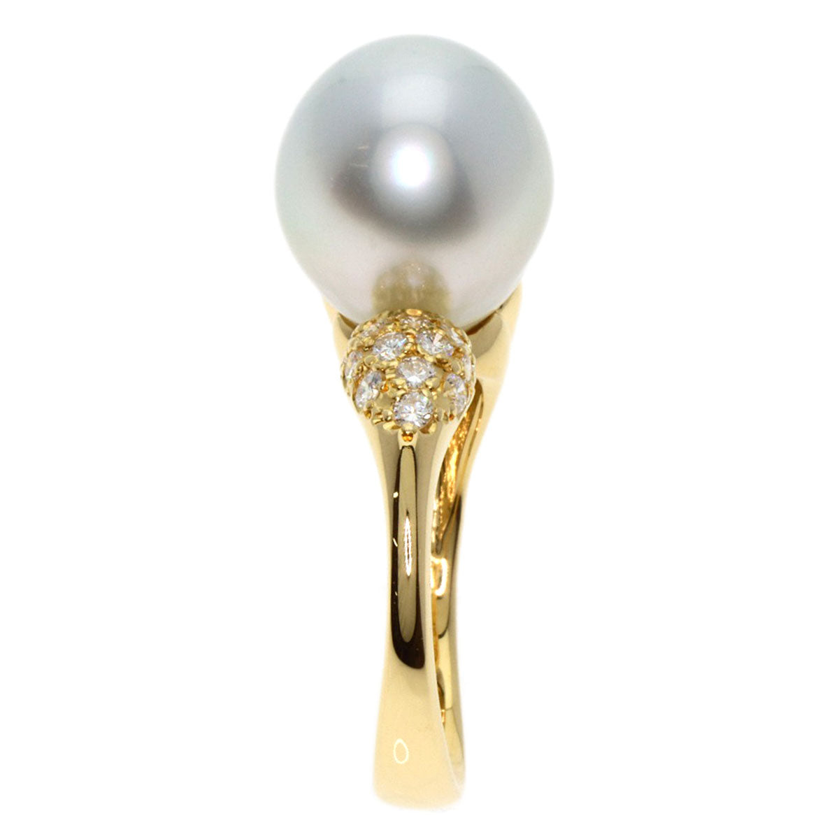 Pearl Pearl Diamond Ring K18 Yellow Gold  6.9g　Ladies