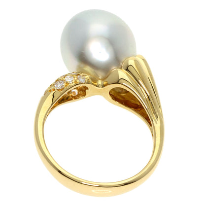 Pearl Pearl Diamond Ring K18 Yellow Gold  6.9g　Ladies