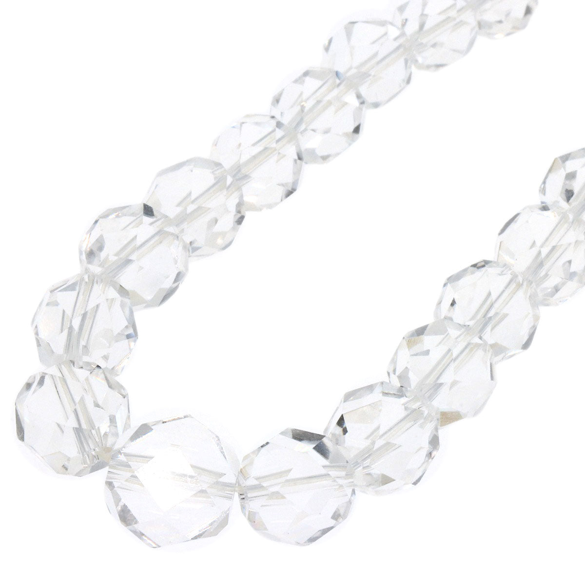 Crystal Crystal Necklace Silver 29.3g　Ladies