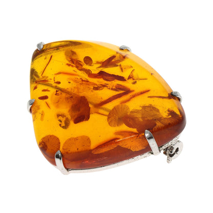 Crystal Amber Necklace Brooch 3-piece set Necklace g　Ladies