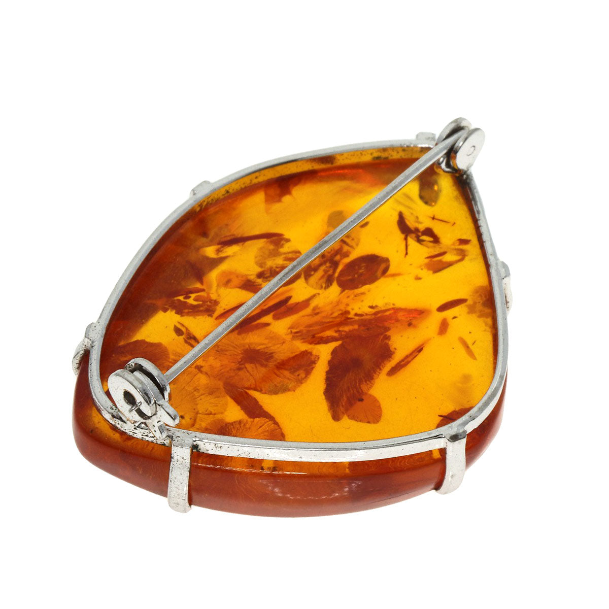 Crystal Amber Necklace Brooch 3-piece set Necklace g　Ladies