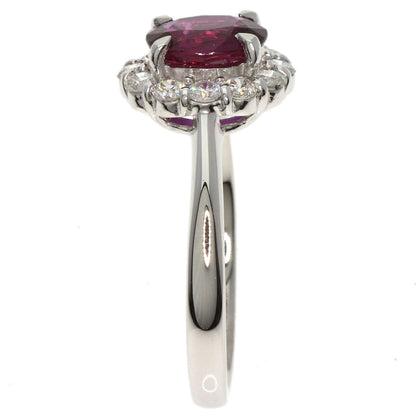 1.36ct Ruby Diamond Ring Platinum PT900  5.2g　Ladies