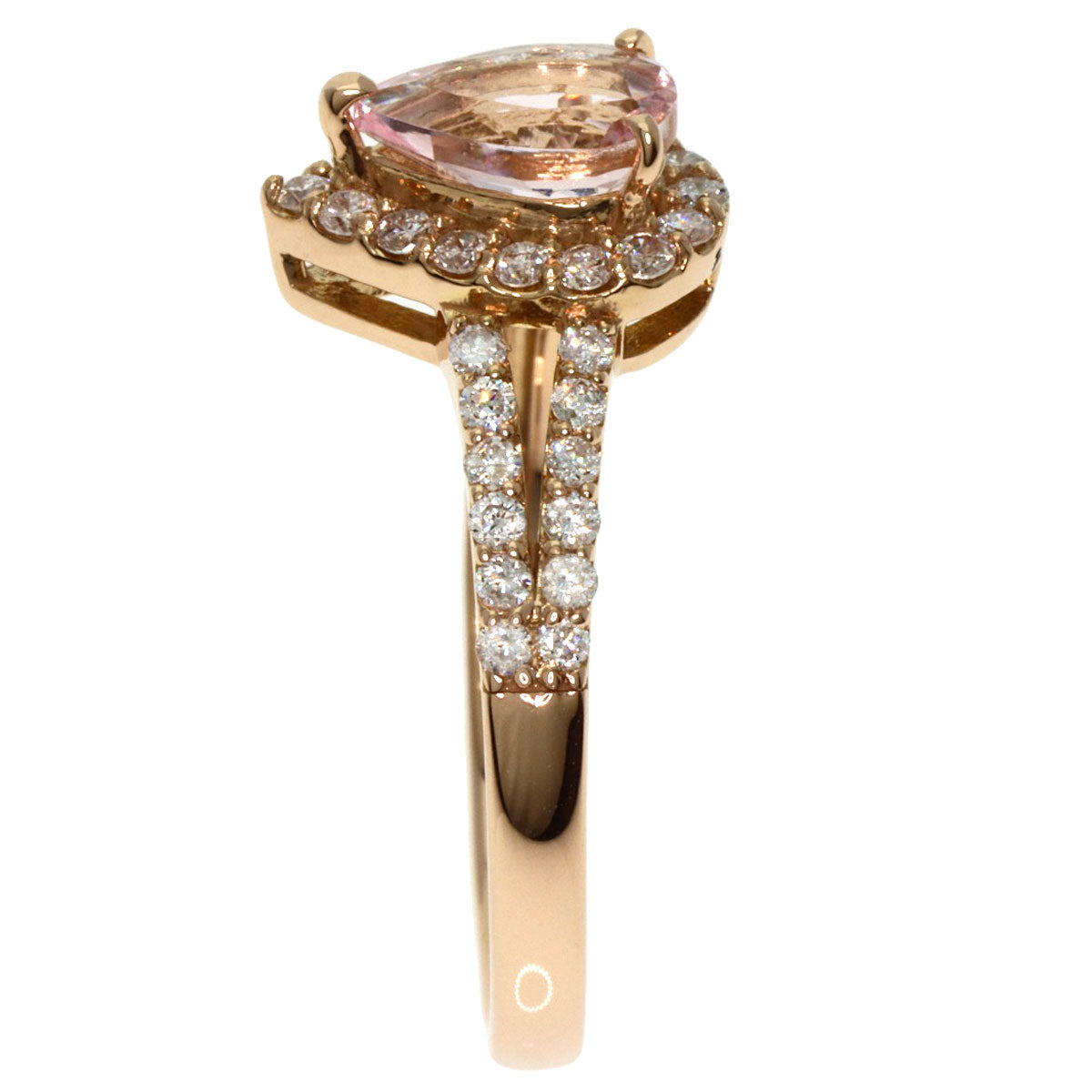 0.68ct Morganite Diamond Ring K18 Pink Gold  3g　Ladies