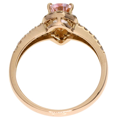 0.68ct Morganite Diamond Ring K18 Pink Gold  3g　Ladies