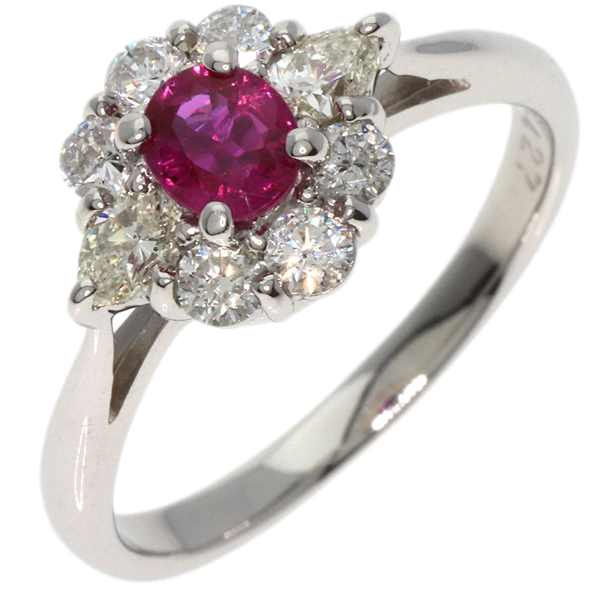 0.427ct Ruby Diamond Ring Platinum PT900  4.93g　Ladies