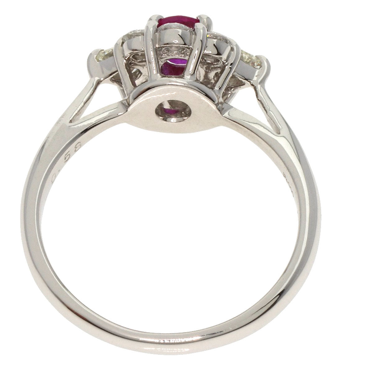 0.427ct Ruby Diamond Ring Platinum PT900  4.93g　Ladies