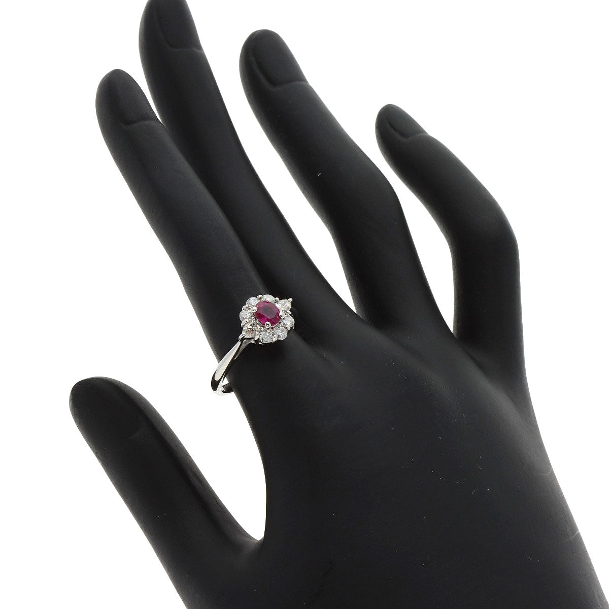 0.427ct Ruby Diamond Ring Platinum PT900  4.93g　Ladies