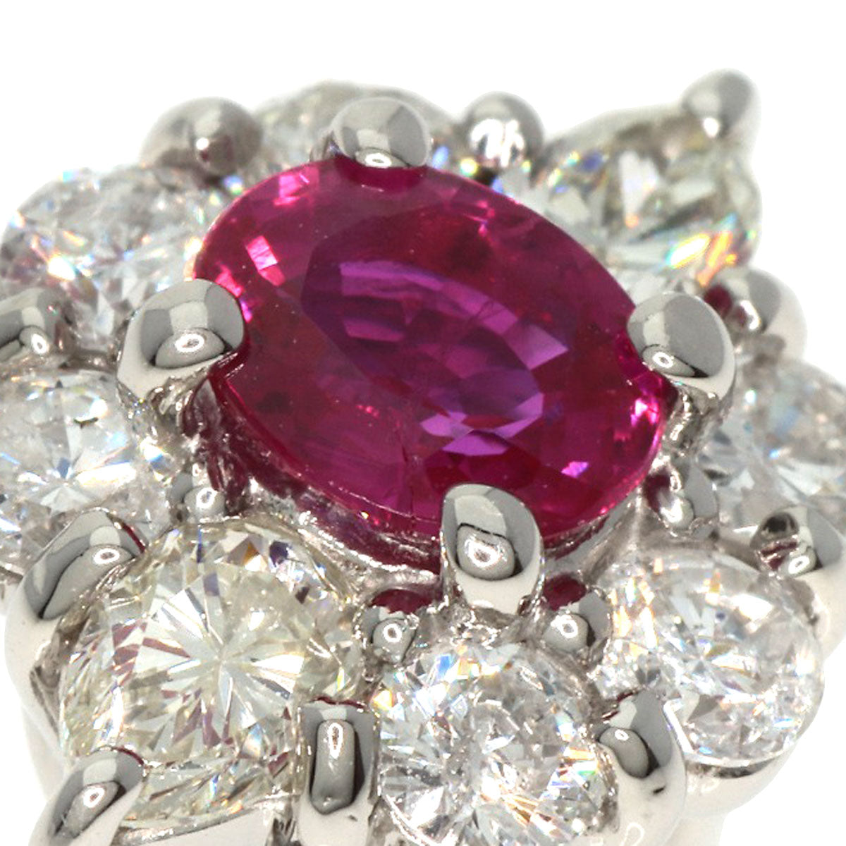 0.427ct Ruby Diamond Ring Platinum PT900  4.93g　Ladies