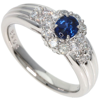 0.58ct Sapphire Diamond Ring Platinum PT900  7.3g　Ladies