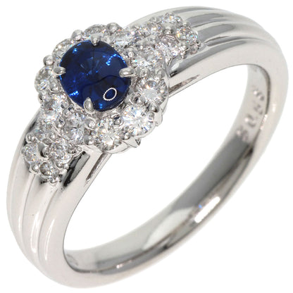 0.58ct Sapphire Diamond Ring Platinum PT900  7.3g　Ladies