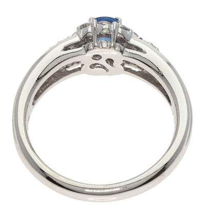 0.58ct Sapphire Diamond Ring Platinum PT900  7.3g　Ladies