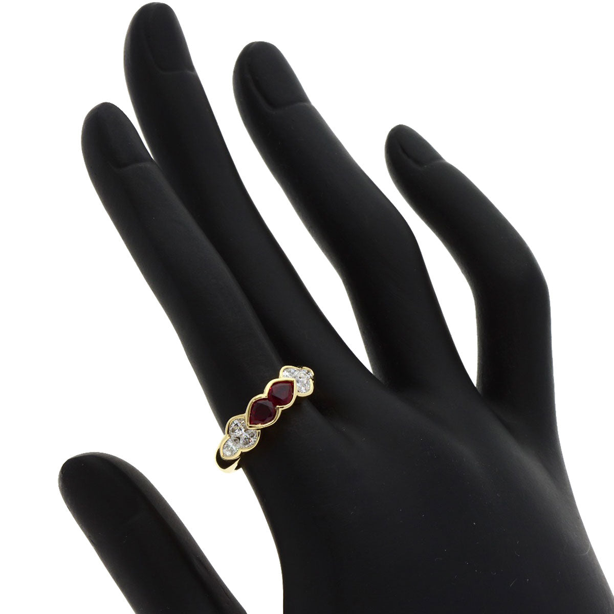 0.96ct Ruby Diamond Ring K18 Yellow Gold  4.6g　Ladies