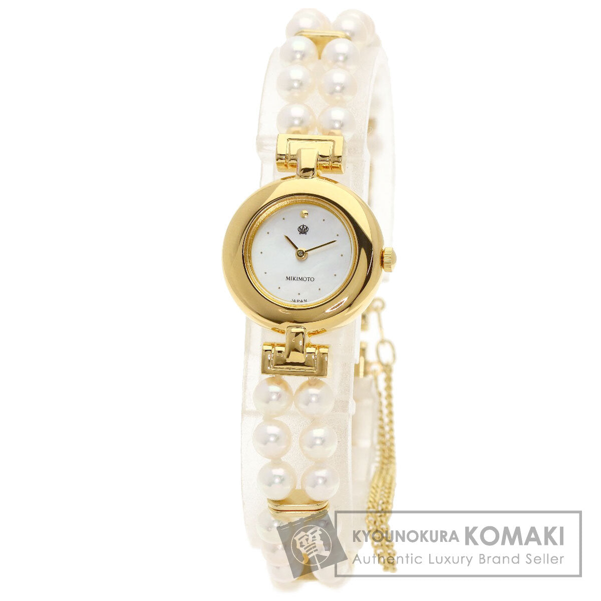 MIKIMOTO Pearl Watch JAL Limited Watches 4N20-0941 Gold Plated/Pearl Ladies