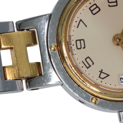 HERMES Clipper Old Belt Watches Stainless Steel/SSxGP Ladies