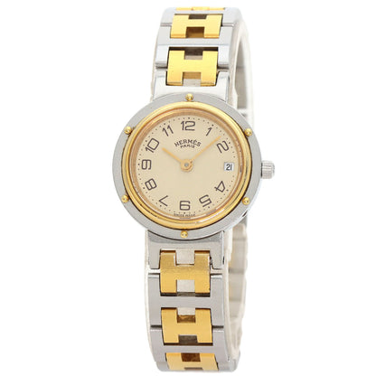 HERMES Clipper Old Belt Watches Stainless Steel/SSxGP Ladies